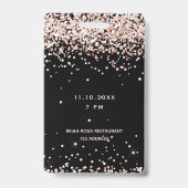 誕生日ブラックバラ金ゴールド赤面グリッターvip バッジ (裏面)
