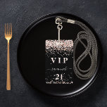 誕生日ブラックバラ金ゴールド赤面グリッターvip バッジ<br><div class="desc">21モダン歳スタイリッシュ（または任意の年齢）の誕生日パーティーのための華やかなバッジ。21モダン歳スタイリッシュ（または任意の年齢）の誕生日パーティーのための華やかなバッジ。黒い背景とバラ金ゴールドフェイクグリッターの塵。文字で： VIP。名前、年齢、住所、日付をカスタマイズして追加する。名前はスワッ書シュ付き手付きスタイルスモダンクリプトで示されている。スワ保ッシュにはサンプル名を削除する離れと、前と後の宇宙または絵文字の名前。</div>
