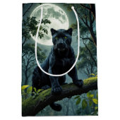 誕生日ブラックパンサー月明かりの中 ミディアムペーパーバッグ (正面)