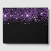 誕生日ブラックパープルグリッターダストモノグラム名 ゲストブック (裏面)