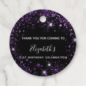 誕生日ブラックパープルグリッターダストユーズ フェイバータグ (裏面)
