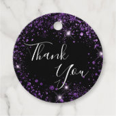 誕生日ブラックパープルグリッターダストユーズ フェイバータグ (正面)