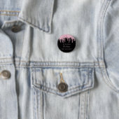 誕生日ブラックピンクグリッタードリップスカスタムモノグラム 缶バッジ (インサイチュ)