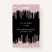 誕生日ブラックピンクグリッタードリップvip招待 バッジ (裏面)