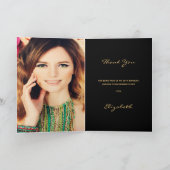 誕生日ブラックフローラ金ゴールドジオフォト感謝していユー カード (内部)