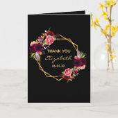 誕生日ブラックフローラ金ゴールドジオフォト感謝していユー カード (黄色い花)