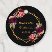 誕生日ブラックフローラ金ゴールド感謝していジオユー フェイバータグ (裏面)