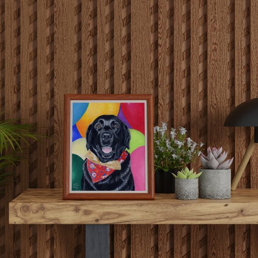 誕生日ブラックラブラドールアートワーク ポスター