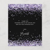 誕生日ブラックラベンダーサンキューカード (裏面)