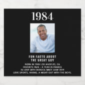 誕生日ブラック写真おもしろいファクトbio year誕生 ビールラベル (シングルラベル)