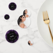 誕生日ブラック紫グリッター写真 コンフェッティ (グループ)