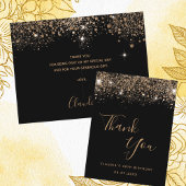 誕生日ブラック金ゴールドグリッターグラマラス感謝していユーザ ポストカード