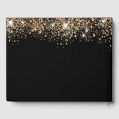 誕生日ブラック金ゴールドグリッタースパークル名 ゲストブック (裏面)