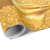 誕生日ブラック金ゴールドグリッタースパークル名 ラッピングペーパー (ロールコーナー)