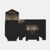 誕生日ブラック金ゴールドグリッターダストモノグラム フェイバーボックス (折り畳みなし)