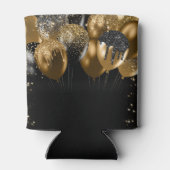 誕生日ブラック金ゴールドグリッターバルーン 缶クーラー (裏面)