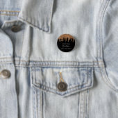 誕生日ブラック金ゴールドグリッター乾燥モノグラムカスタム 缶バッジ (インサイチュ)