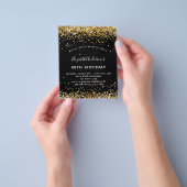 誕生日ブラック金ゴールドグリッター予算 チラシ (手)