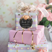 誕生日ブラック金ゴールドグリッター名感謝していyou ラウンドシール