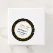 誕生日ブラック金ゴールドサンキューメッセージカード フェイバータグ (インサイチュ)