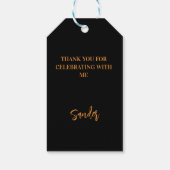 誕生日ブラック金ゴールドスクリプ感謝していトyou ギフトタグ (裏面)
