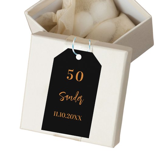 誕生日ブラック金ゴールドスクリプ感謝していトyou ギフトタグ