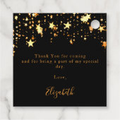 誕生日ブラック金ゴールドスモダン感謝していター フェイバータグ (裏面)