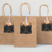 誕生日ブラック金ゴールドバルーンのパーティーの好意 スクエアシール