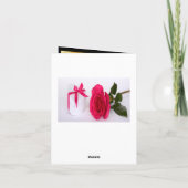 誕生日ブラック金ゴールドボウフォト サンキューカード (裏面)