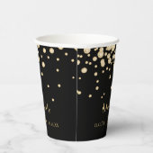 誕生日ブラック金ゴールドモノグラムダイヤモンド 紙コップ (右)