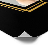 誕生日ブラック金ゴールド星写真パーソナライズされた ポスター (角)