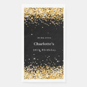 誕生日ブラック金ゴールド紙吹雪名 (正面)
