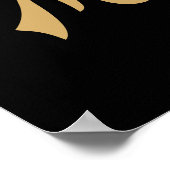 誕生日ブラック金ゴールド紙吹雪年の製造 ポスター (角)