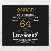 誕生日ブラック金ゴールド ビールラベル (シングルラベル)