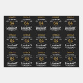 誕生日ブラック金ゴールド ラッピングペーパーシート (正面2)