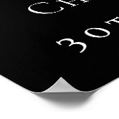 誕生日ブラック銀グリッターフォトウェルカム ポスター (角)