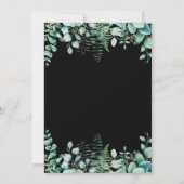 誕生日ブラックeucalyptus greenery woodland luxury 招待状 (裏面)