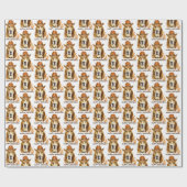 誕生日ブラッドハウンドとSheriff Cowboy Hat ラッピングペーパー (フラット)