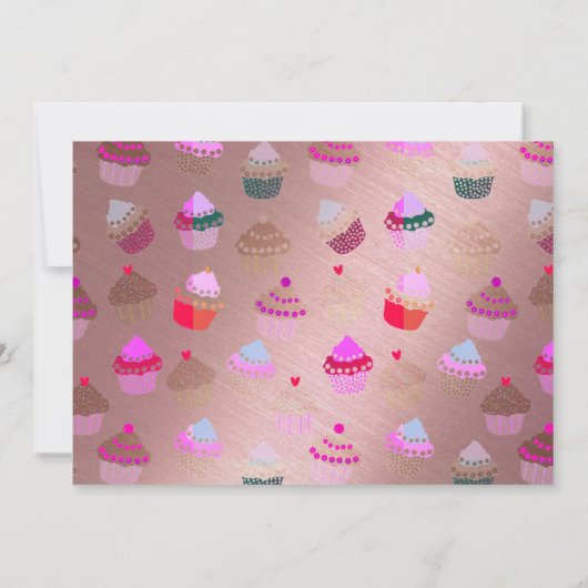 誕生日ブランチバラ金ゴールド – 任意の年齢招待状 招待状 (裏面)