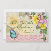 誕生日ブランチマザーズ昼食会招待状 招待状 (裏面)