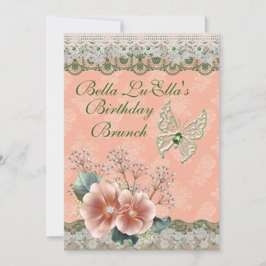 誕生日ブランチマザーズ昼食会招待状 招待状 (裏面)