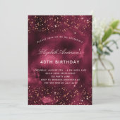 誕生日ブルゴーニュバラ金ゴールドアガート 招待状 (スタンド正面)