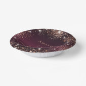 誕生日ブルゴーニュバラ金ゴールド名スクリプト ペーパーボウル (傾斜あり)