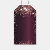 誕生日ブルゴーニュバラ金ゴールド感謝していグリッターyou ギフトタグ (裏面)