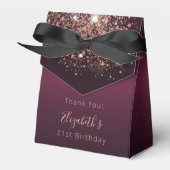 誕生日ブルゴーニュバラ金ゴールド感謝してい名前 フェイバーボックス (正面サイド)