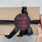 誕生日ブルゴーニュバラ金ゴールド感謝してい名前 ラウンドシール