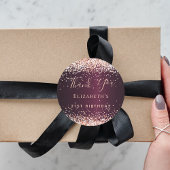 誕生日ブルゴーニュバラ金ゴールド感謝してい紙吹雪ユー ラウンドシール