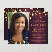 誕生日ブルゴーニュ写真Dateカードを保存 (正面/裏面)