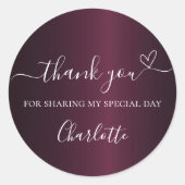 誕生日ブルゴーニュ名感謝してい前 ラウンドシール (正面)