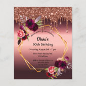 誕生日ブルゴーニュ花グリッター予算 チラシ (正面)